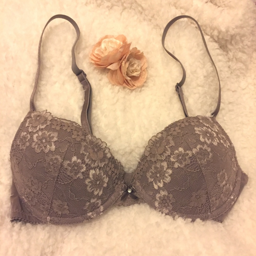 Taupe Lace Push-up Bra